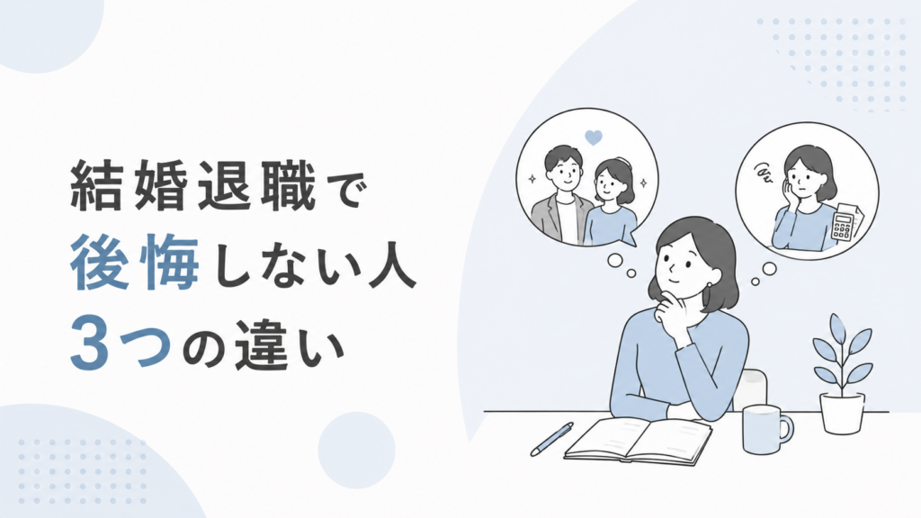 結婚を機に退職して後悔しない人・後悔する人の3つの違い